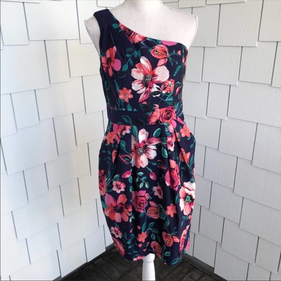 Eliza J Floral Oneshoulder Sheath Dress 